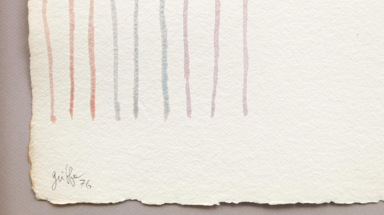 Giorgio Griffa, Senza titolo, 1976 - watercolor on paper (detail)